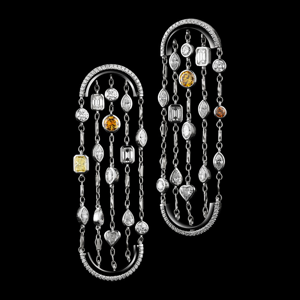 
                  
                    Private Collection Fancy Diamond Arched Sautoir Earrings
                  
                