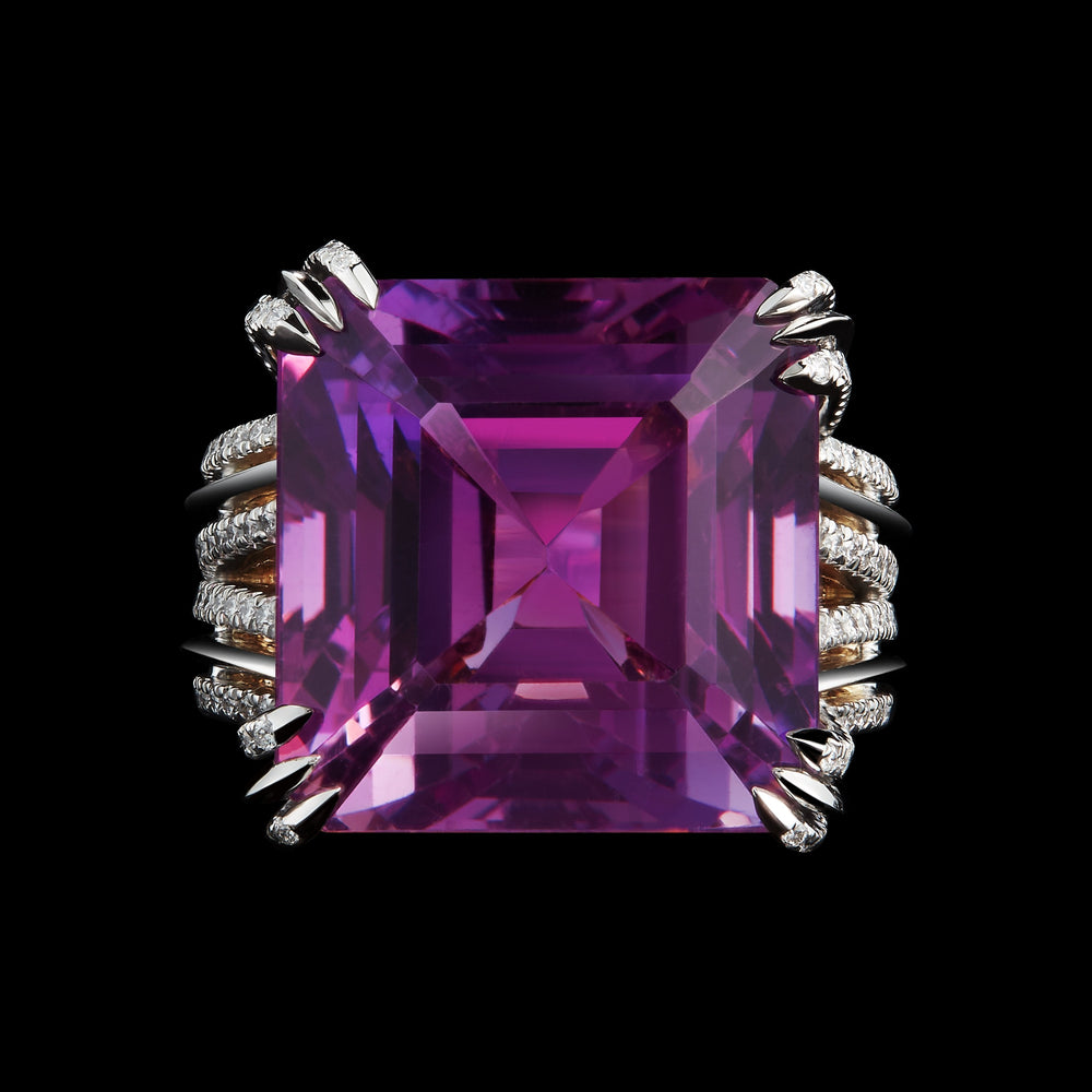 
                  
                    Asscher-Cut Amethyst & Diamond Ring - Alexandra Mor online
                  
                