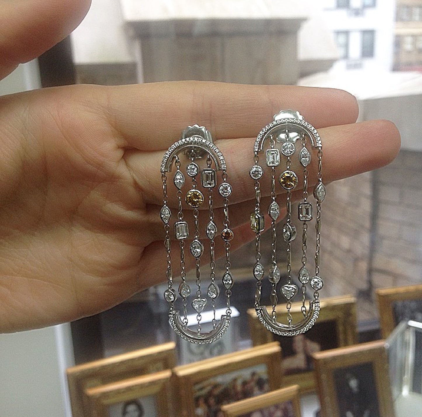 
                  
                    Private Collection Fancy Diamond Arched Sautoir Earrings
                  
                