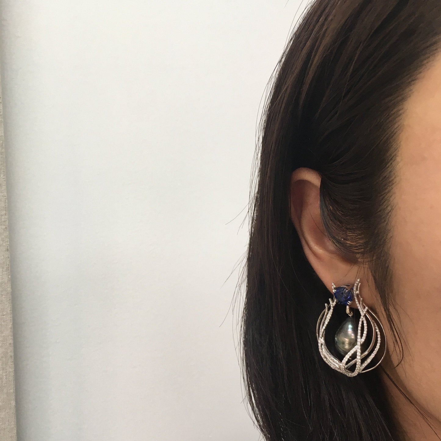
                  
                    Sapphire & Pearl Curved Earrings - Alexandra Mor online
                  
                