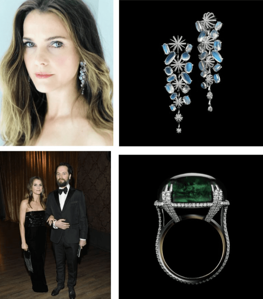 
                  
                    Diamond & Moonstone Long Snowflake Earrings - Alexandra Mor online
                  
                