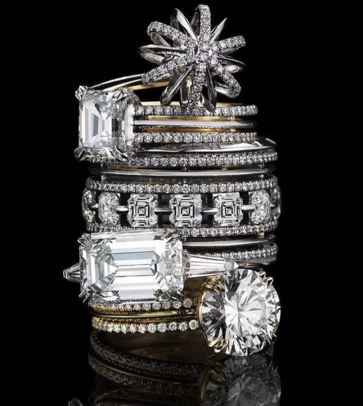 
                  
                    Private Collection Platinum Signature Diamond Snowflake Three Ring Set with Round Center Diamond
                  
                