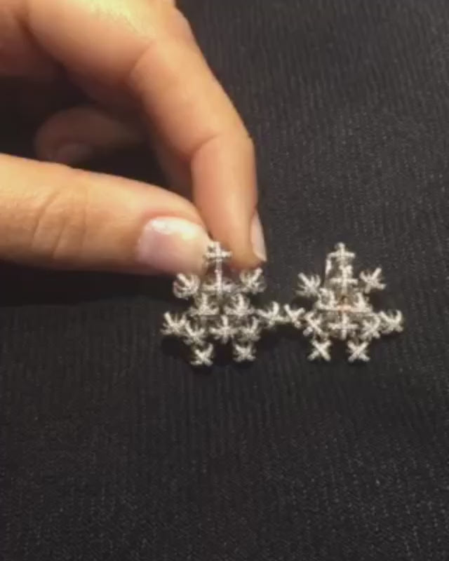 
                  
                    Load and play video in Gallery viewer, Private Collection Signature Snowflake Dome Cluster Earrings
                  
                