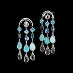 Arched Sautoir Earrings with Diamonds, Precious Stones & Snowflakes - Alexandra Mor online