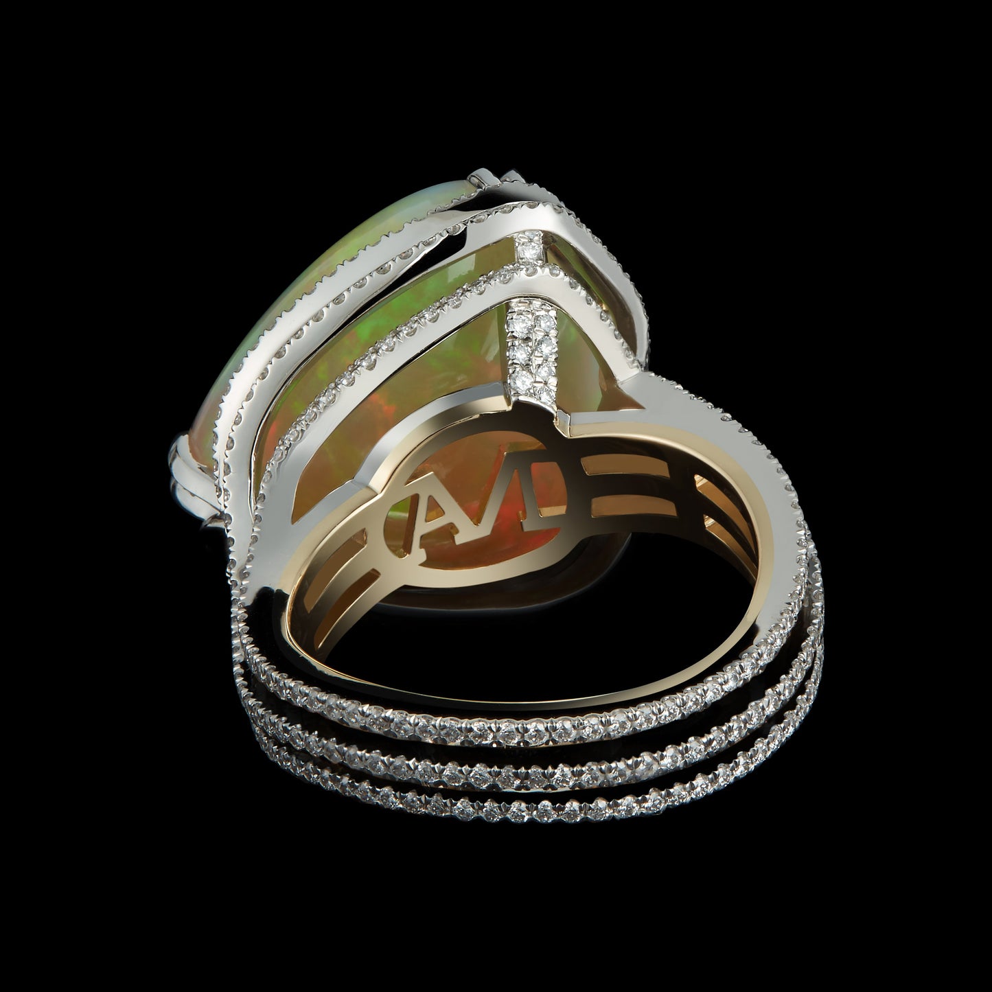 
                  
                    Opal Swirl Around Checkerboard- Harlequin Ring - Alexandra Mor online
                  
                