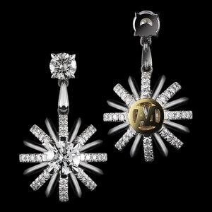 Monica Brown As Seen Wearing Platinum Signature Diamond Snowflake Dangling Earrings - Alexandra Mor online