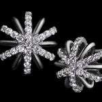 Small Platinum Diamond Snowflake Earrings - Alexandra Mor online