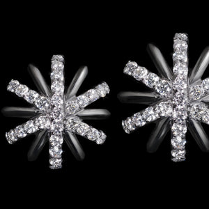 
            
                Load image into Gallery viewer, Keri Russel As Seen Wearing Large Platinum Diamond Snowflake Earrings - Alexandra Mor online
            
        