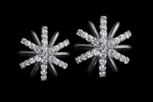 Large Platinum Diamond Snowflake Earrings - Alexandra Mor online