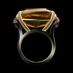 Cushion-Cut Deep-Yellow Citrine & Diamond Ring - Alexandra Mor online
