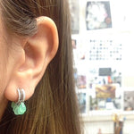 Green Chrysoprase & Diamond Hoop Earrings - Alexandra Mor online