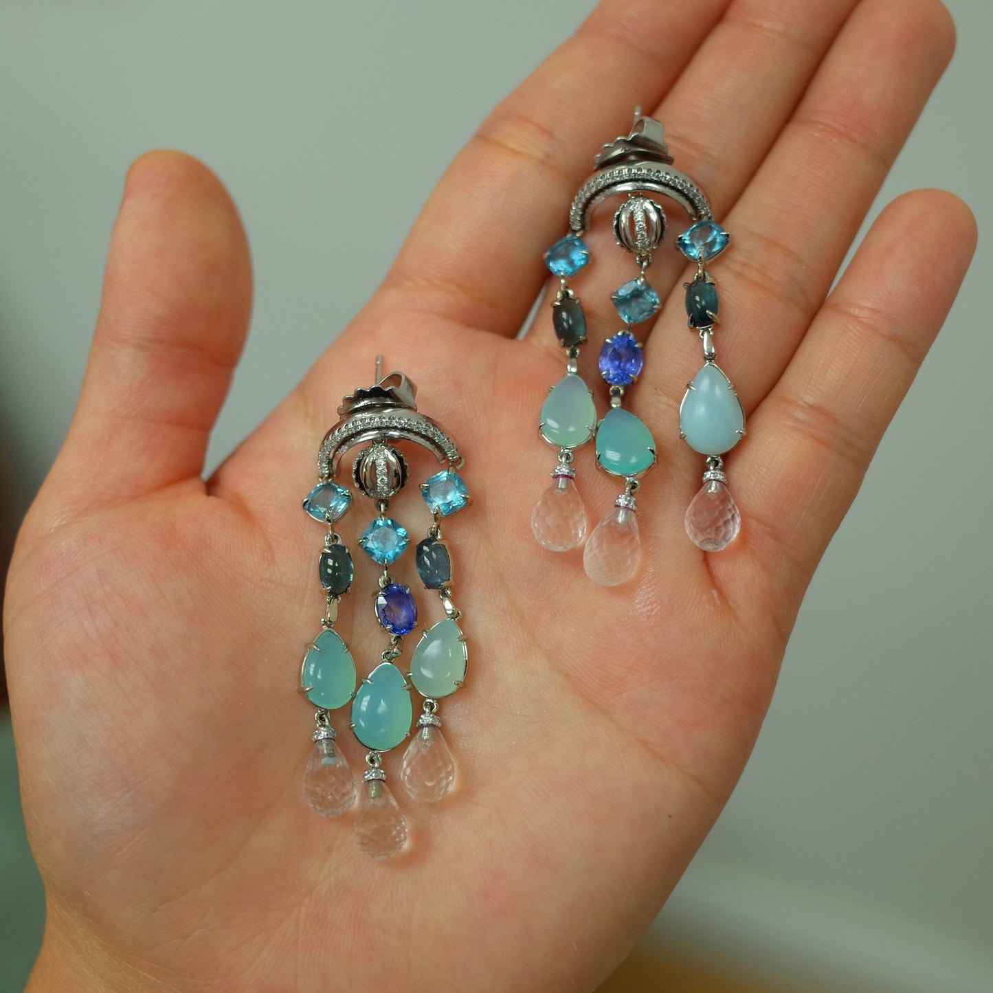 
                  
                    Arched Sautoir Earrings with Diamonds, Precious Stones & Snowflakes - Alexandra Mor online
                  
                