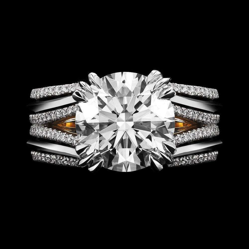 Double-Shank Floating Radiant- Cut Diamond Ring - Alexandra Mor online