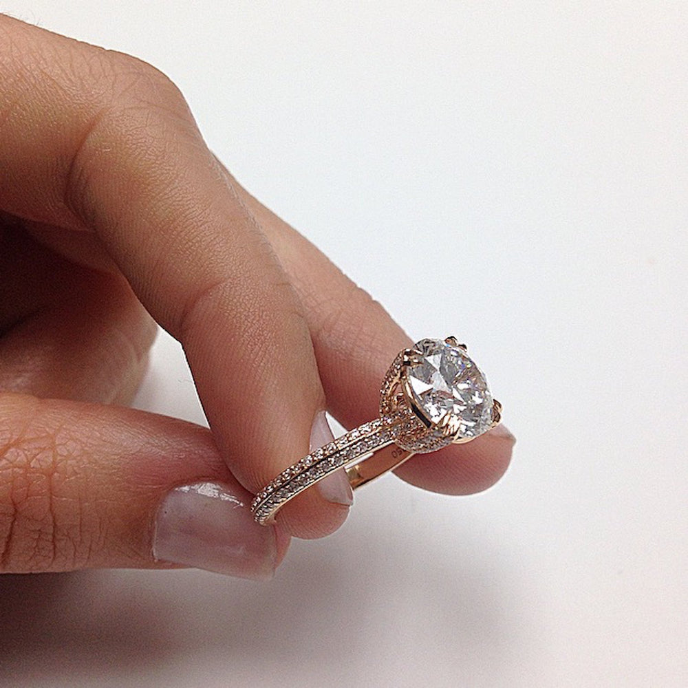 
                  
                    Rose Gold Brilliant-Cut Diamond Engagement Ring - Alexandra Mor online
                  
                
