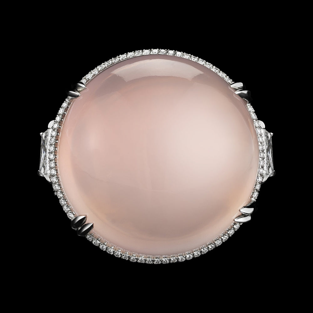 
                  
                    Rose-Quartz Cabochon & Diamond Slanted Ring - Alexandra Mor online
                  
                