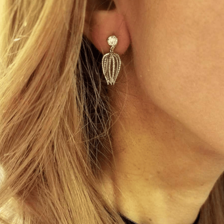 Curved Diamond Petite Earrings - Alexandra Mor online