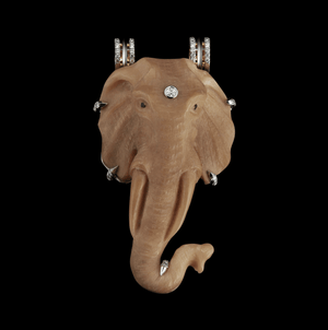 
            
                Load image into Gallery viewer, Wild-harvested Tagua Seed Elephant Pendant - Alexandra Mor online
            
        