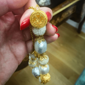 Carved Tagua Rudraksha, Sawo Wood & Baroque Pearl Bracelet – Alexandra Mor
