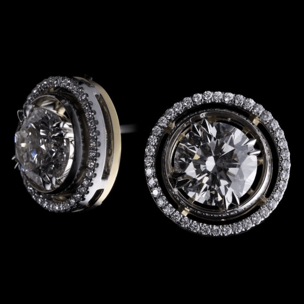 Round Diamond Studs with Diamond Earring Jackets - Alexandra Mor online