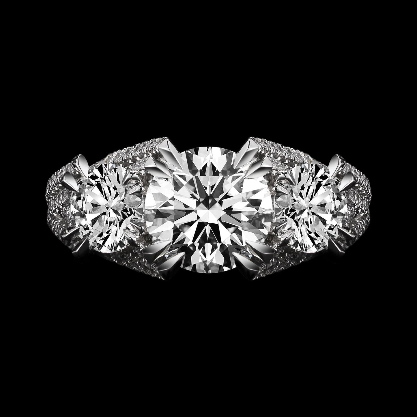 
                  
                    Three Stone Brilliant-Cut Woven Diamond Ring - Alexandra Mor online
                  
                