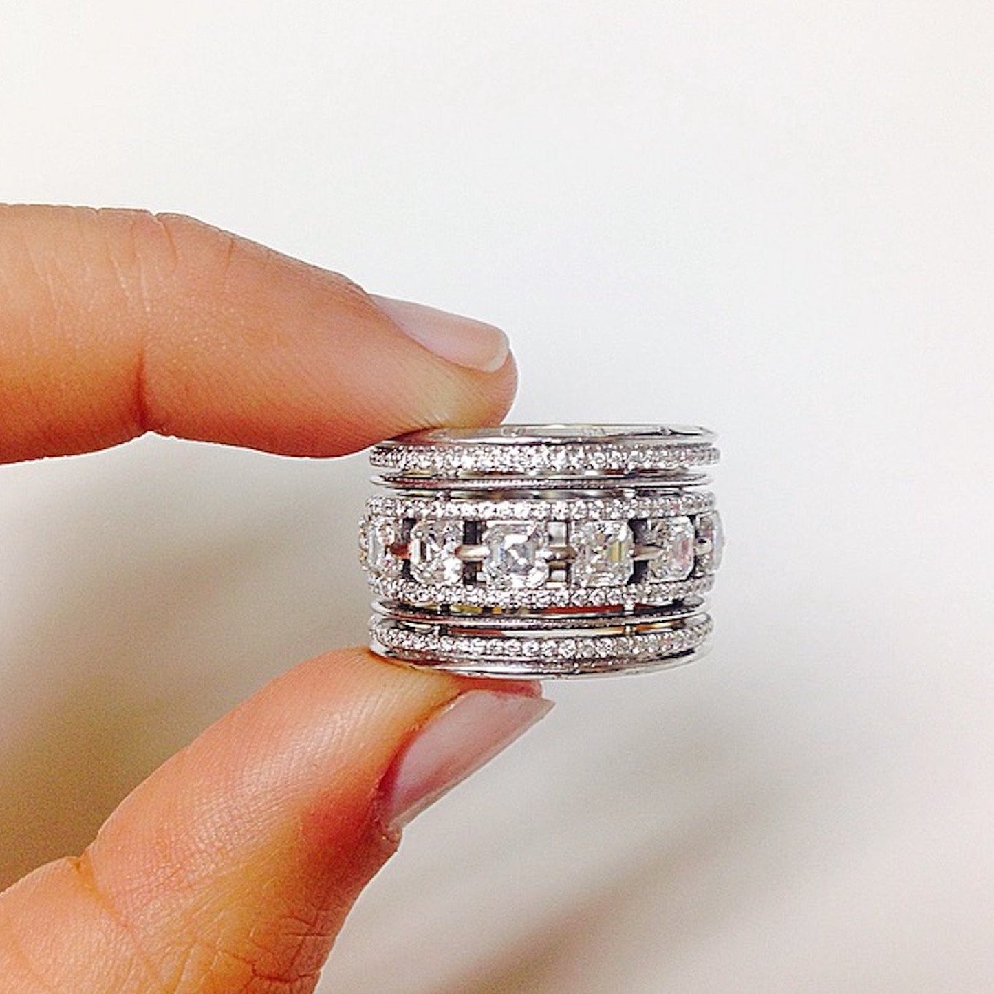 
                  
                    Danati Gurira As Seen Wearing Asscher-Cut Diamond Wide Eternity Band - Alexandra Mor online
                  
                